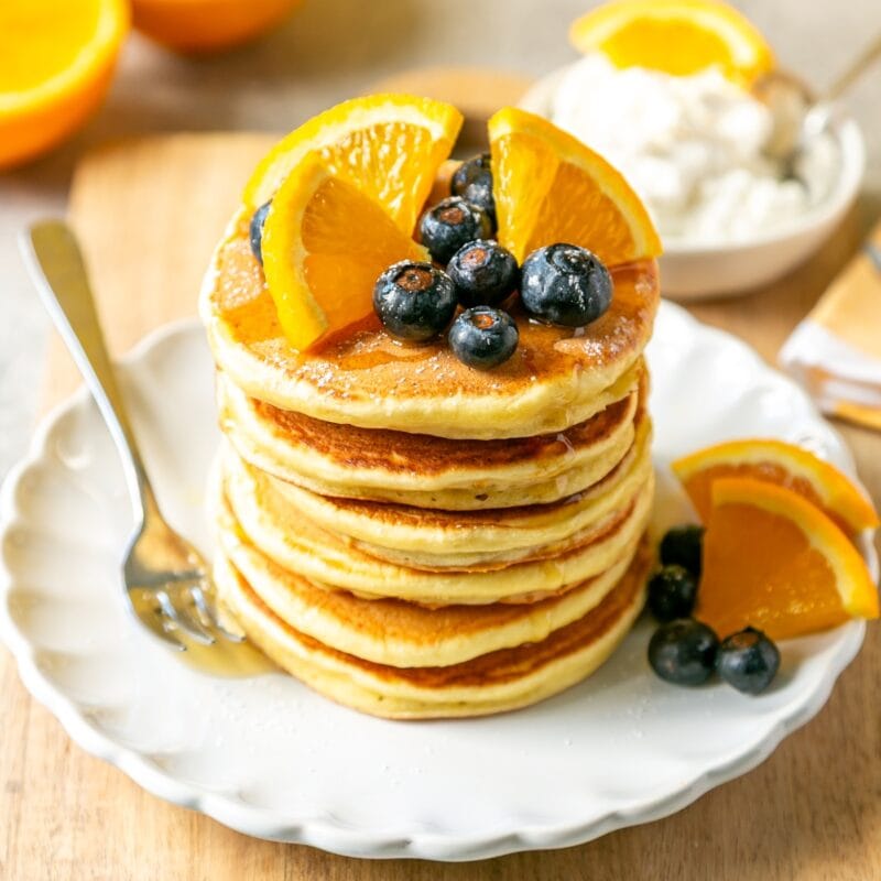 orange pancakes with ricotta cheese